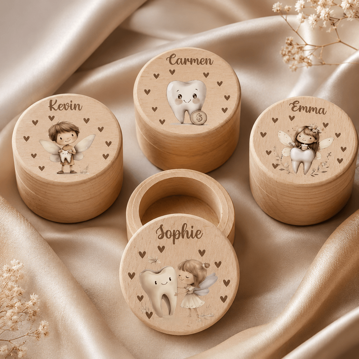 Personalized Wooden Tooth Box