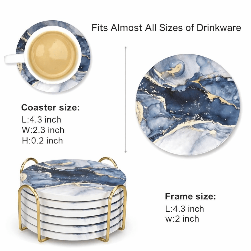 Marble Drink Coasters Set