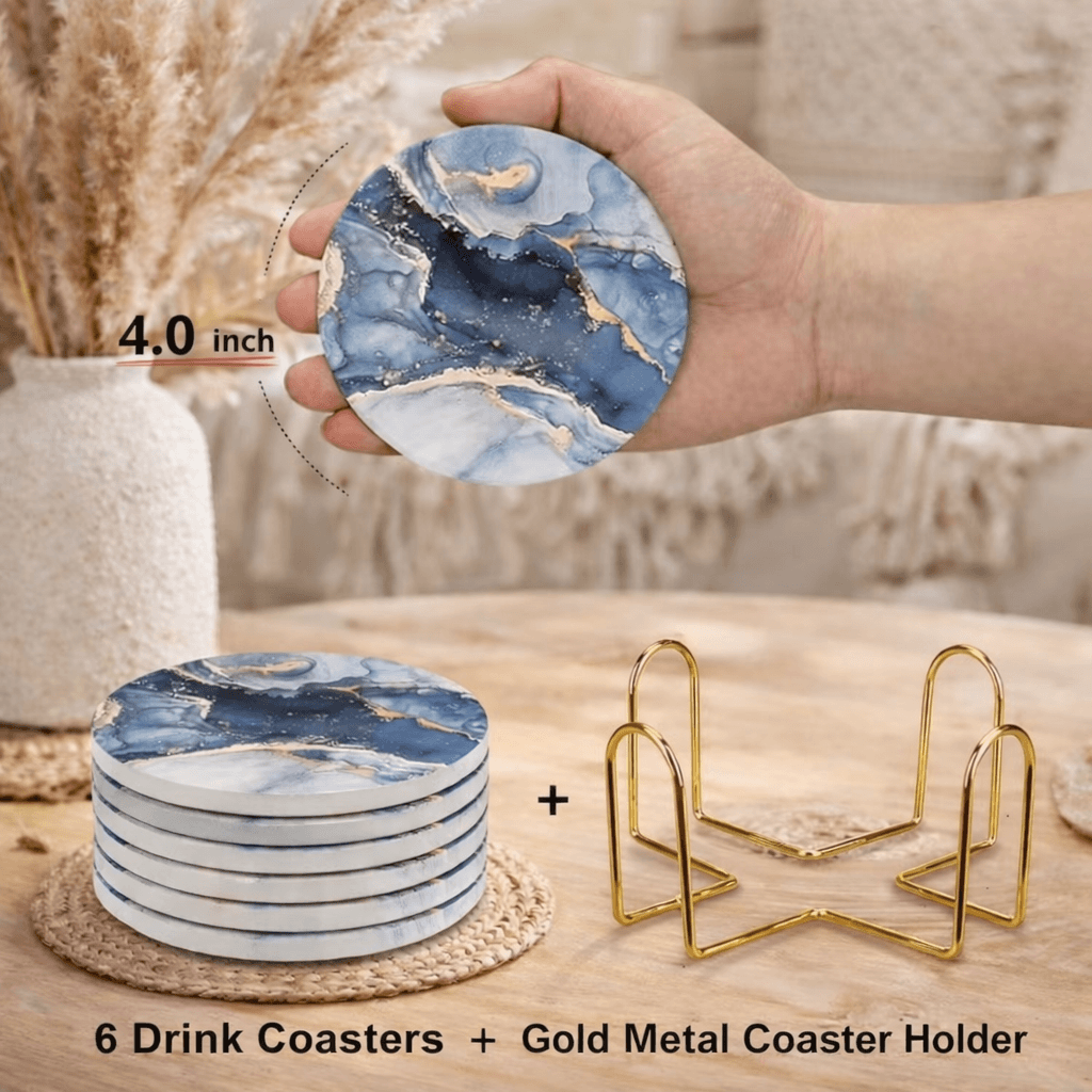 Marble Drink Coasters Set