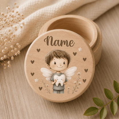Personalized Wooden Tooth Box