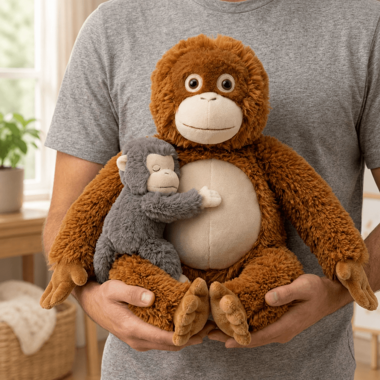 Punch Inspired Plush Monkey and Baby