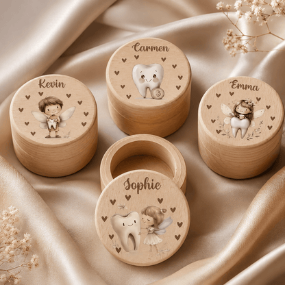 Personalized Wooden Tooth Box