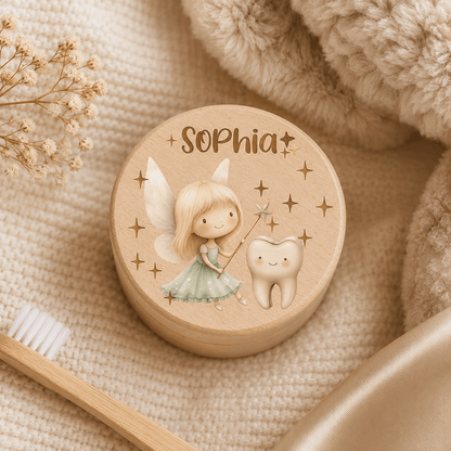 Personalized Wooden Tooth Box