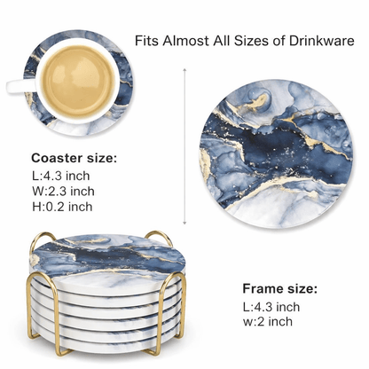 Marble Drink Coasters Set