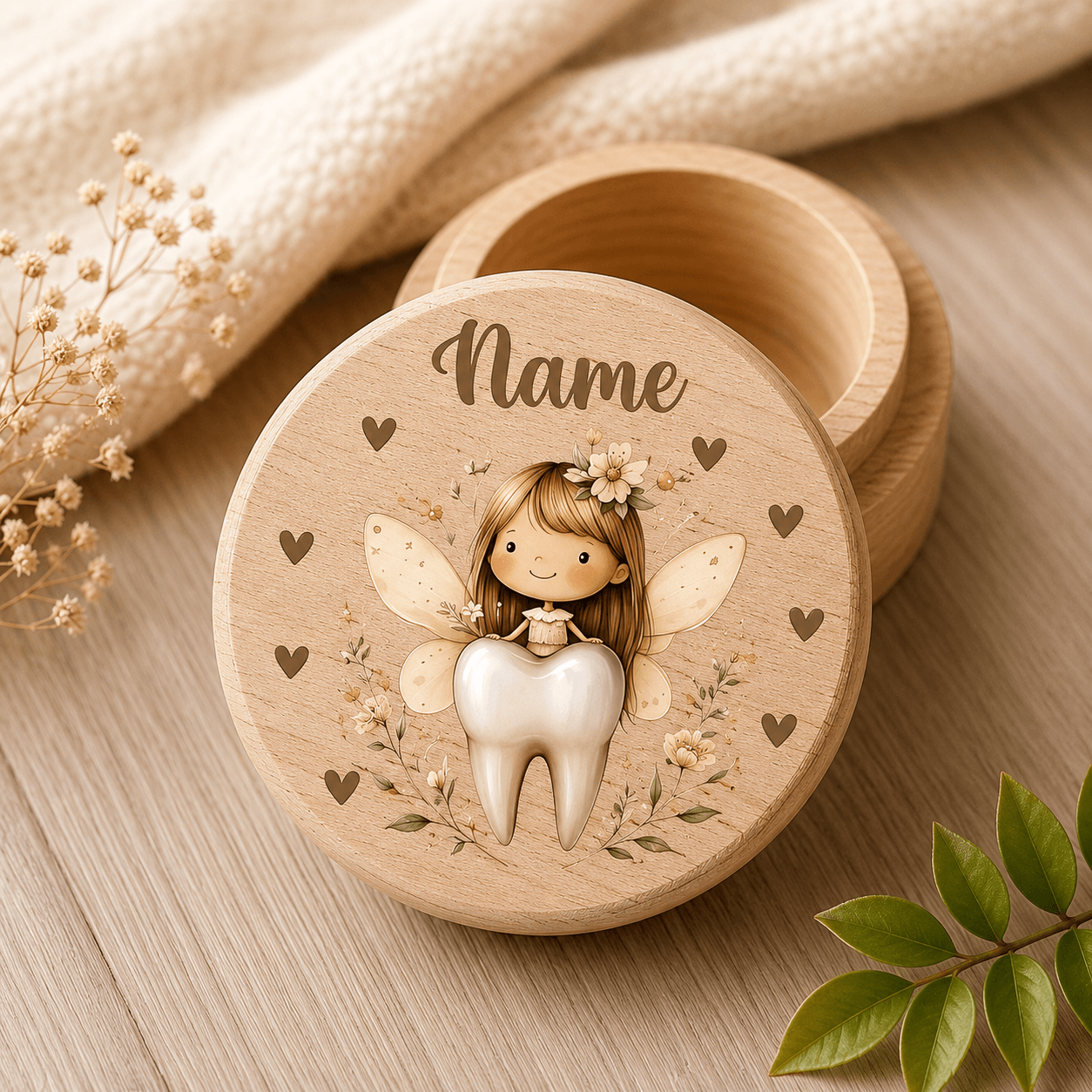 Personalized Wooden Tooth Box
