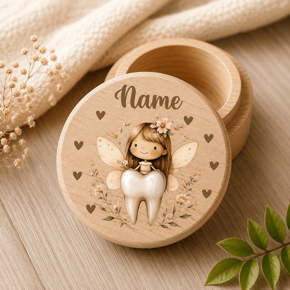 Personalized Wooden Tooth Box