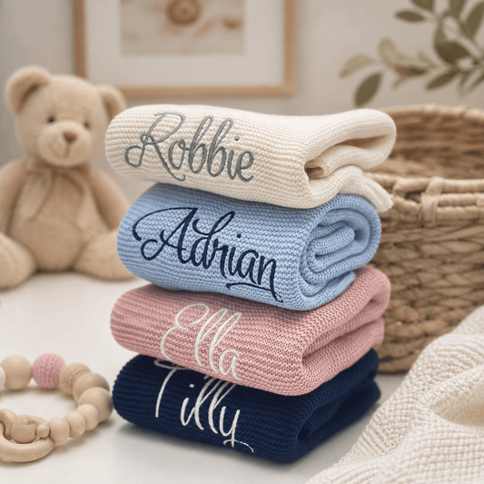 Personalised Knitted Baby Blanket